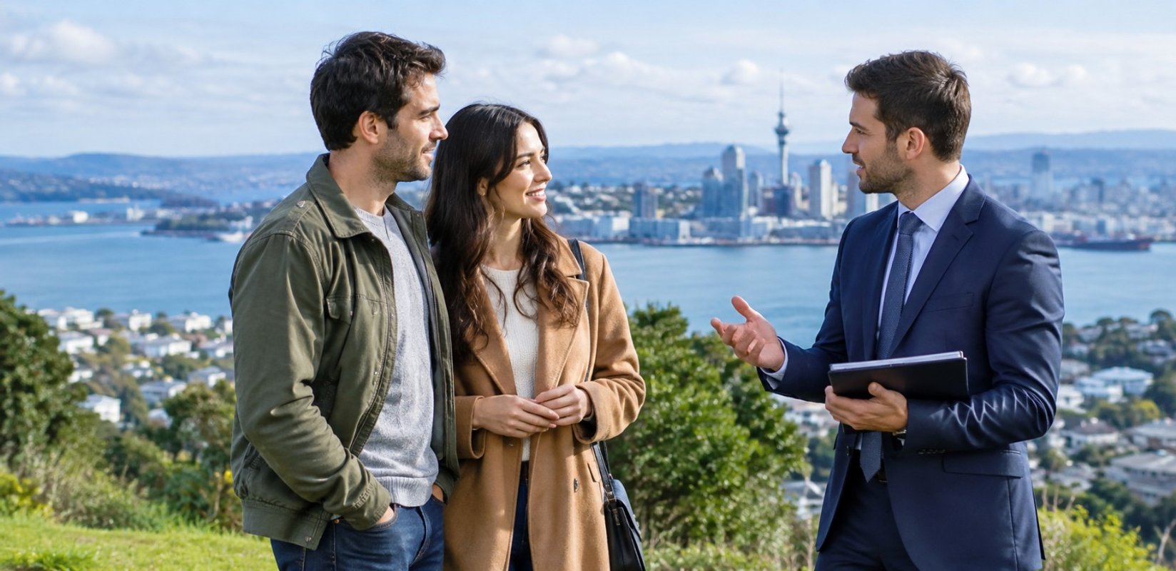 Property investor meeting with a mortgage broker to discuss investment lending in New Zealand