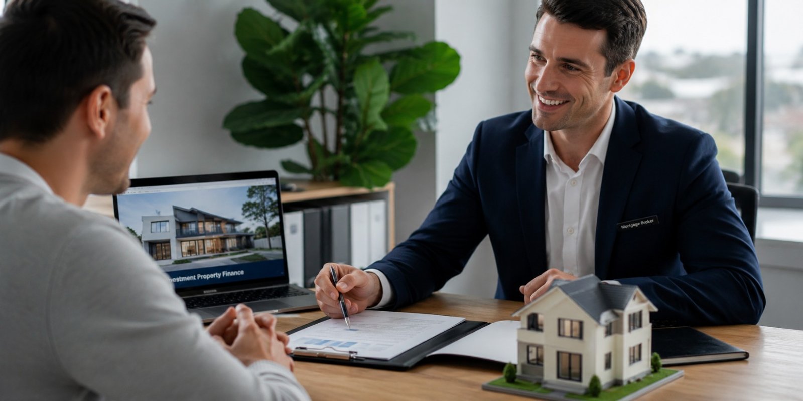 Property investor reviewing finance options with an investment mortgage broker in New Zealand
