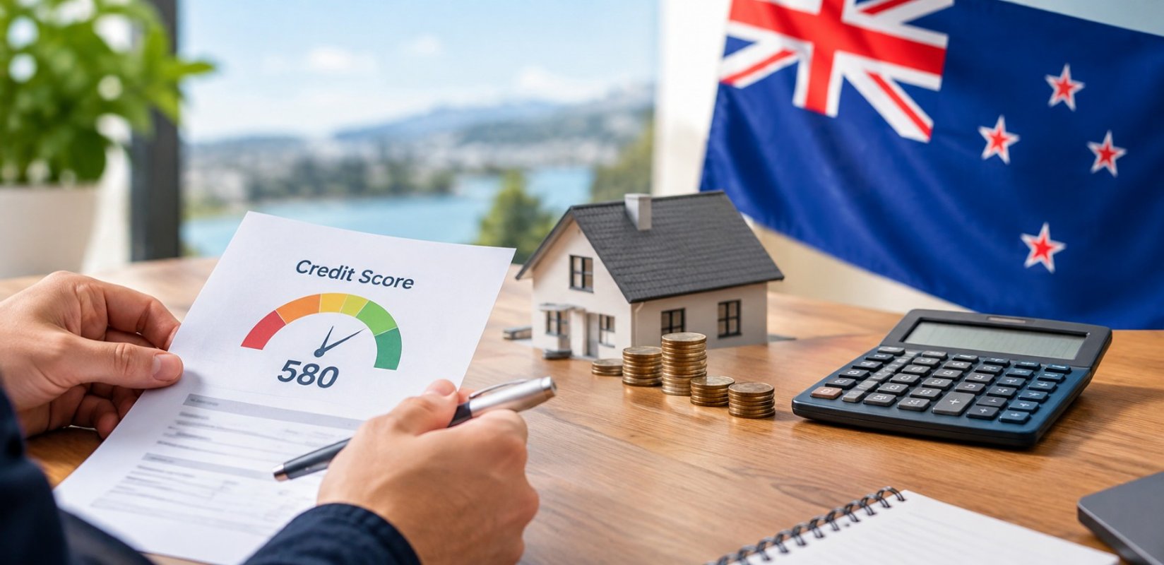 Couple reviewing mortgage refinancing paperwork with a broker in New Zealand