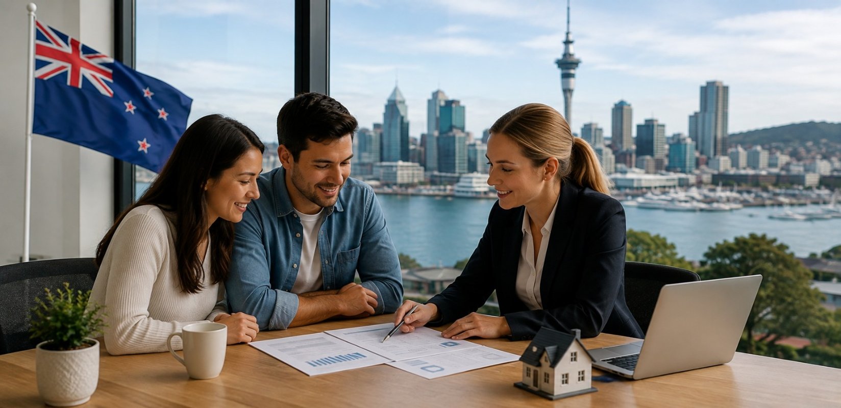Homeowners reviewing refinance options for their home loan in New Zealand
