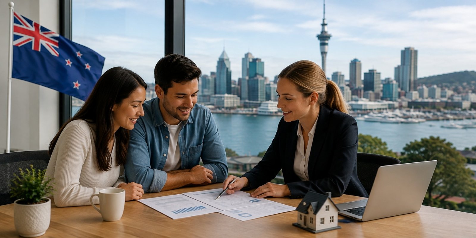 Homeowners reviewing refinance options for their home loan in New Zealand