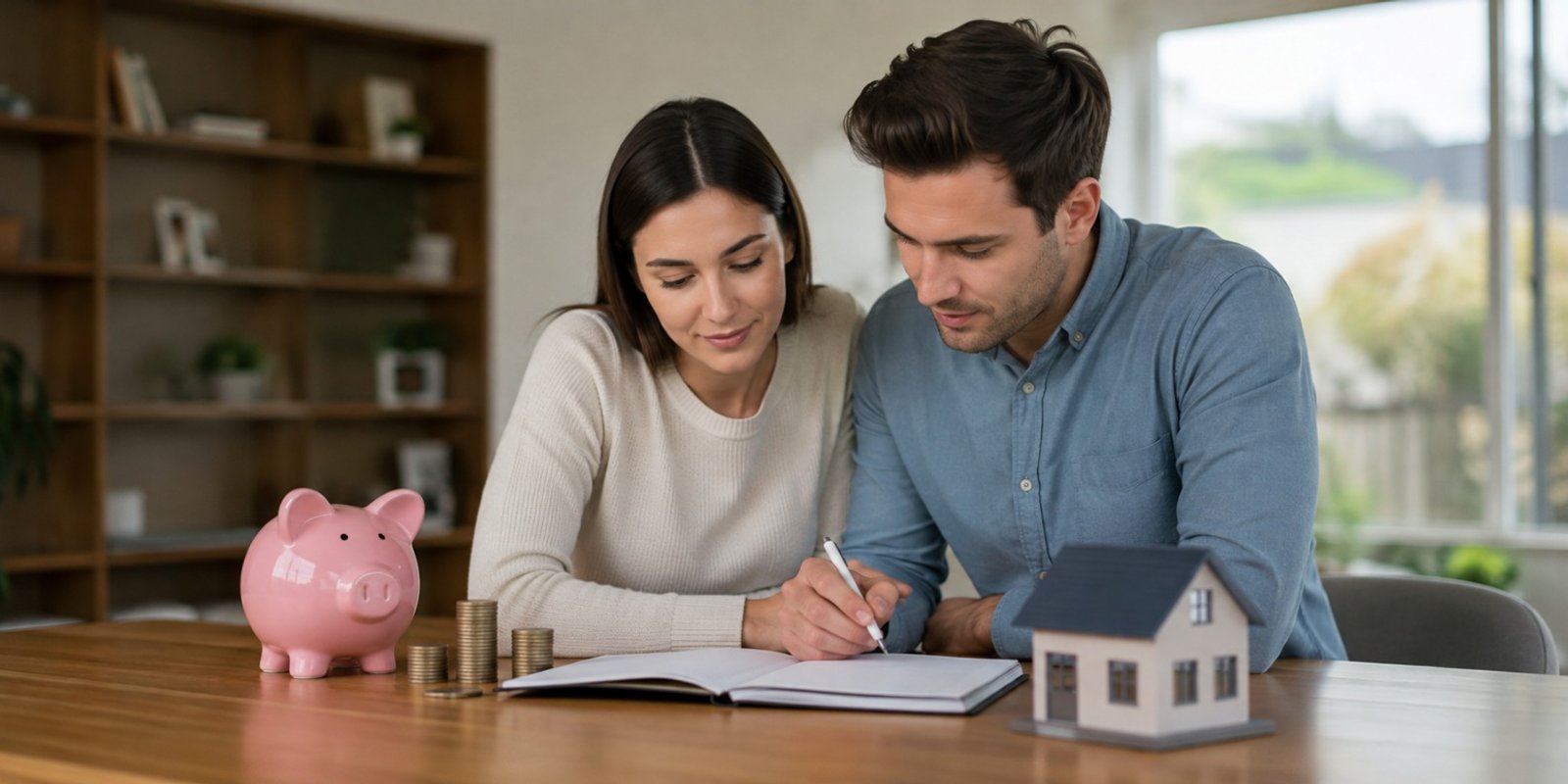 Couple reviewing savings and investment plan for their first home deposit in New Zealand